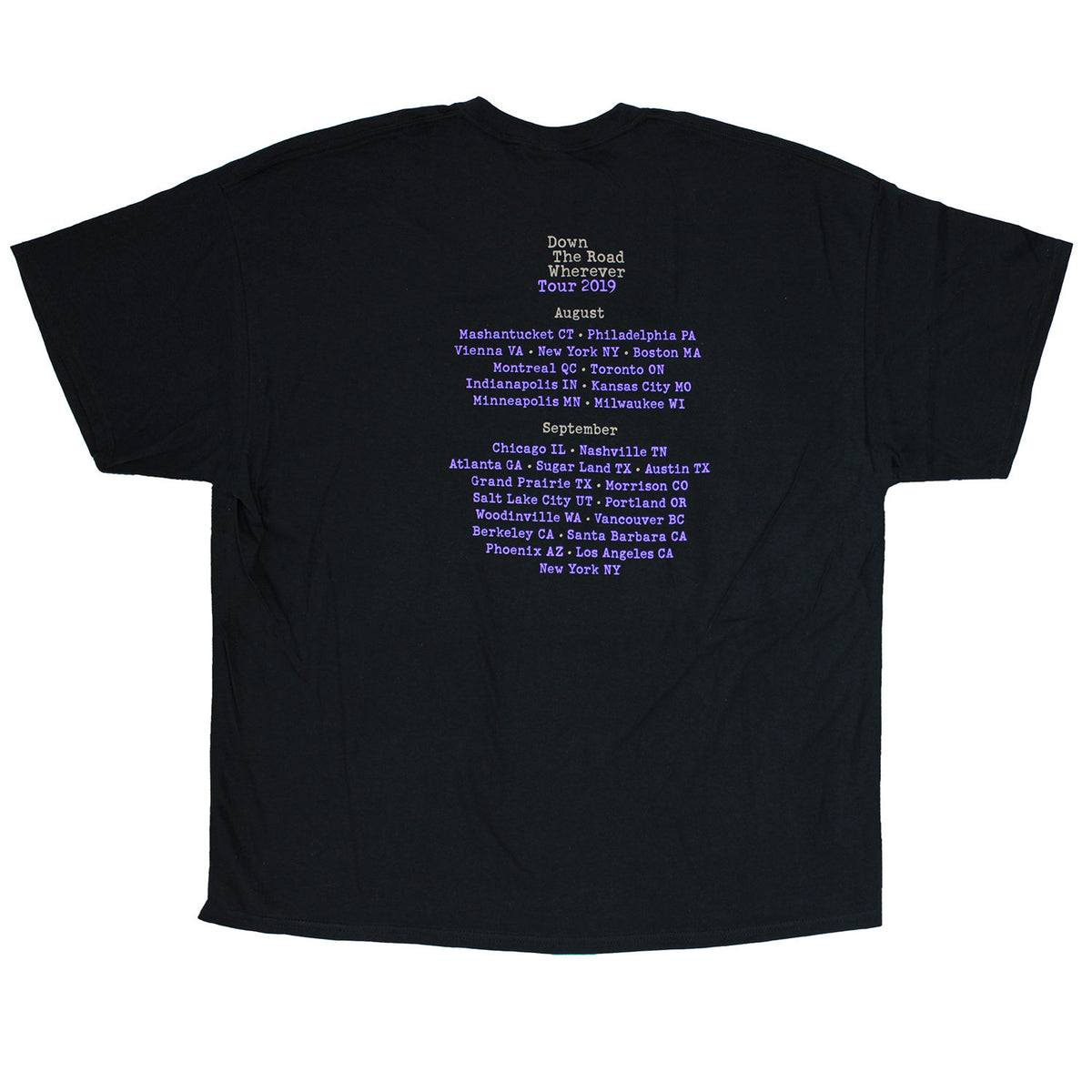 Mark Knopfler Down The Road Wherever Tour 2019 T-shirt Back