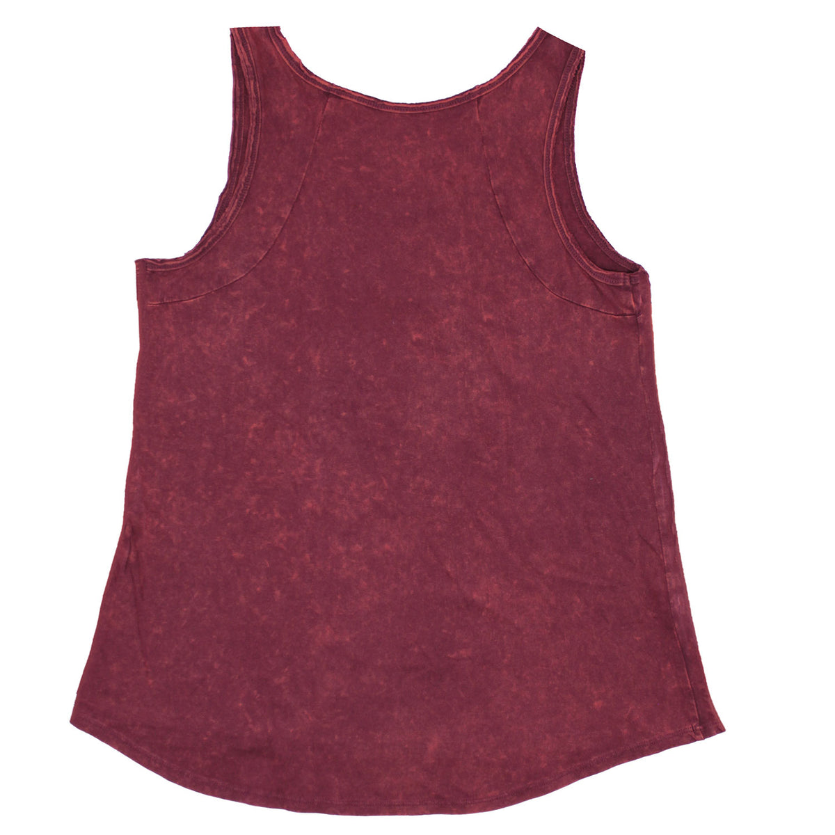 AC/DC Vintage Distressed Black Classic Logo On Burgundy Womens Tank Back