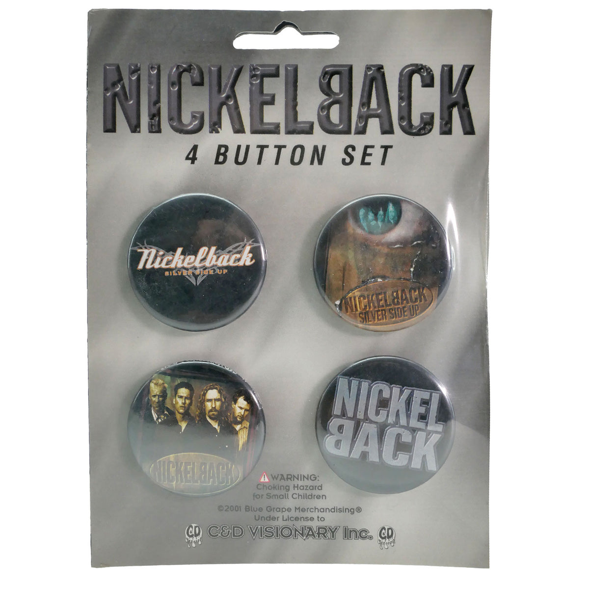 Nickelback 4 Piece Button Set Collector Items Front