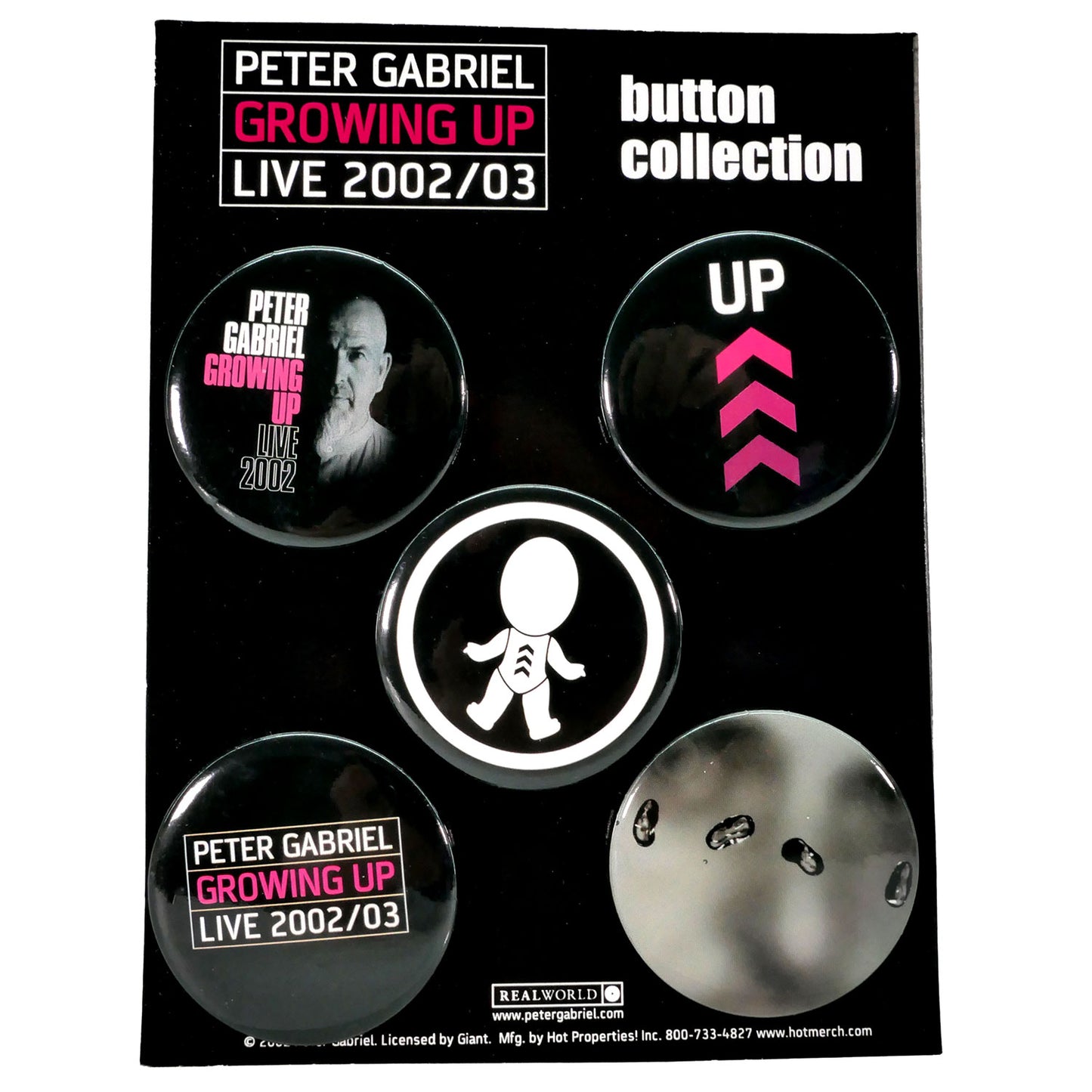 Peter Gabriel Growing Up Button Pack Collector Items