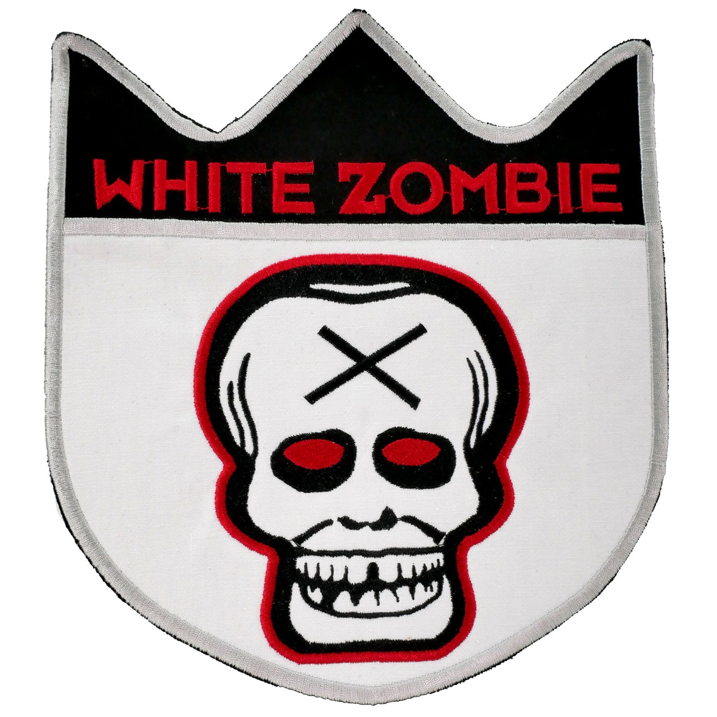 White Zombie X Skull Logo Back Patch Front