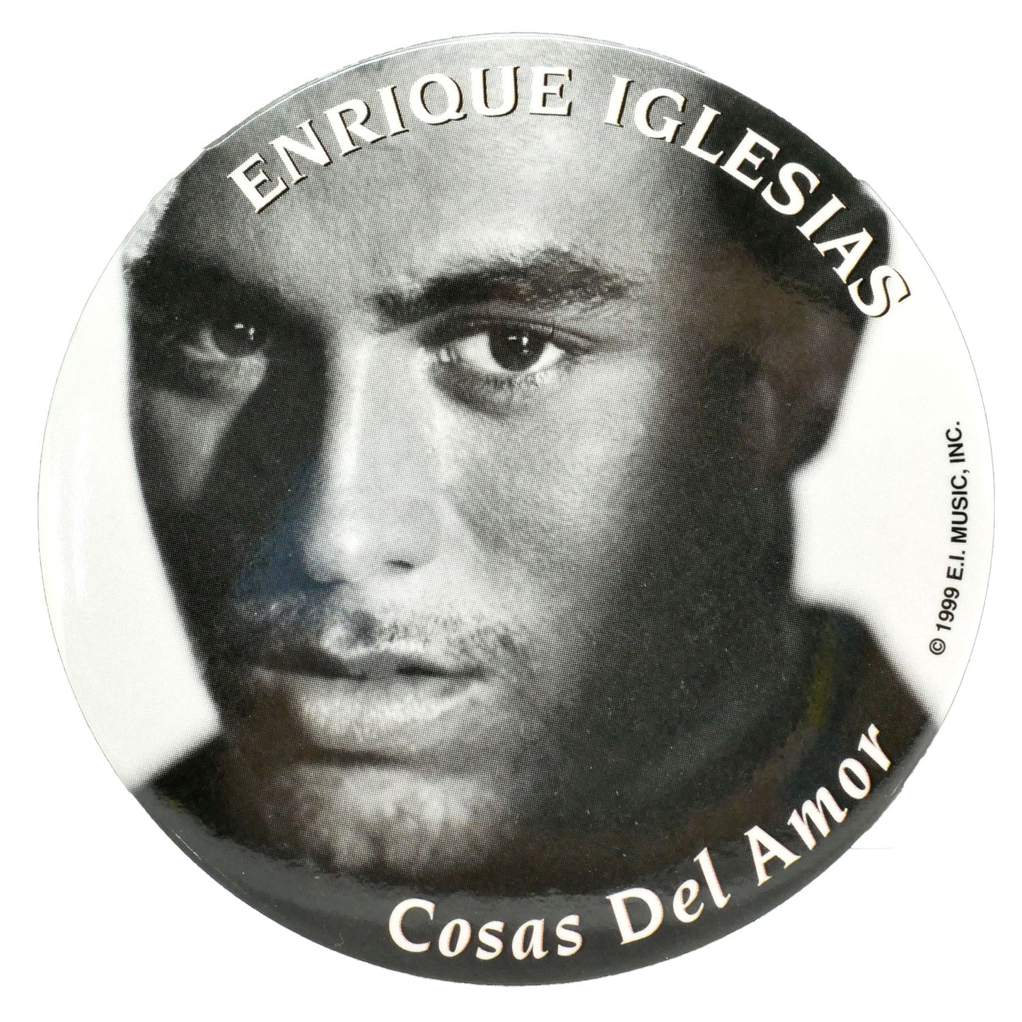 Enrique Iglesias Black & White Photo Button Front