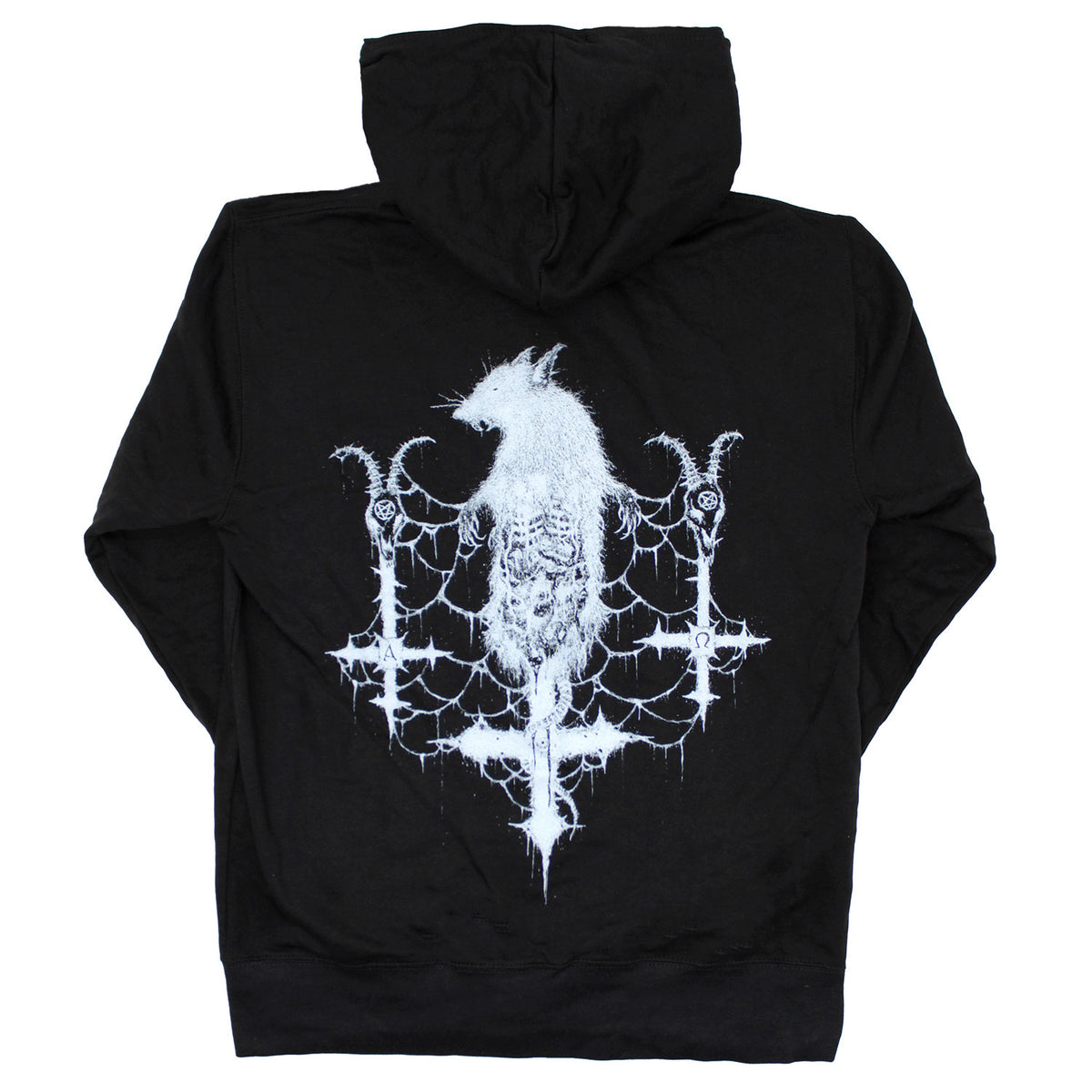Job For A Cowboy Goat/Rat Zippered Hooded Sweatshirt Back