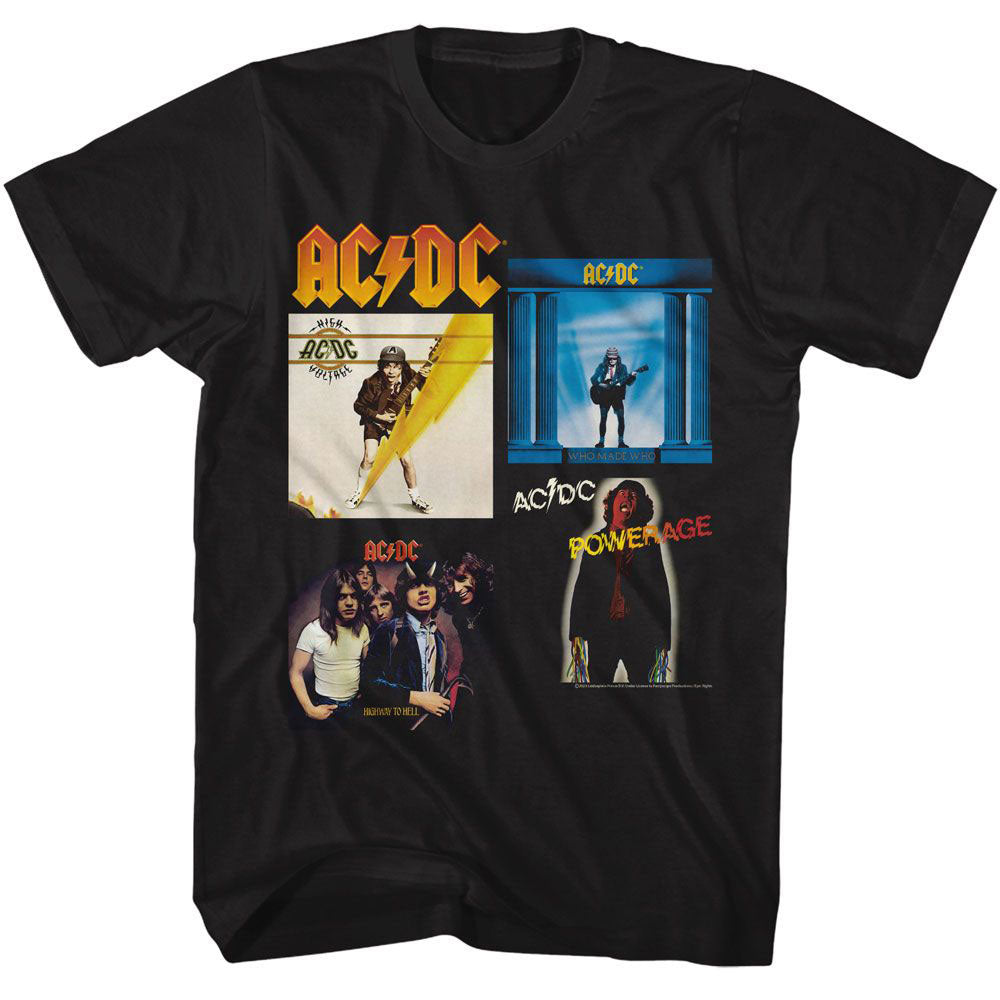 AC/DC Multi Albums T-shirt Front