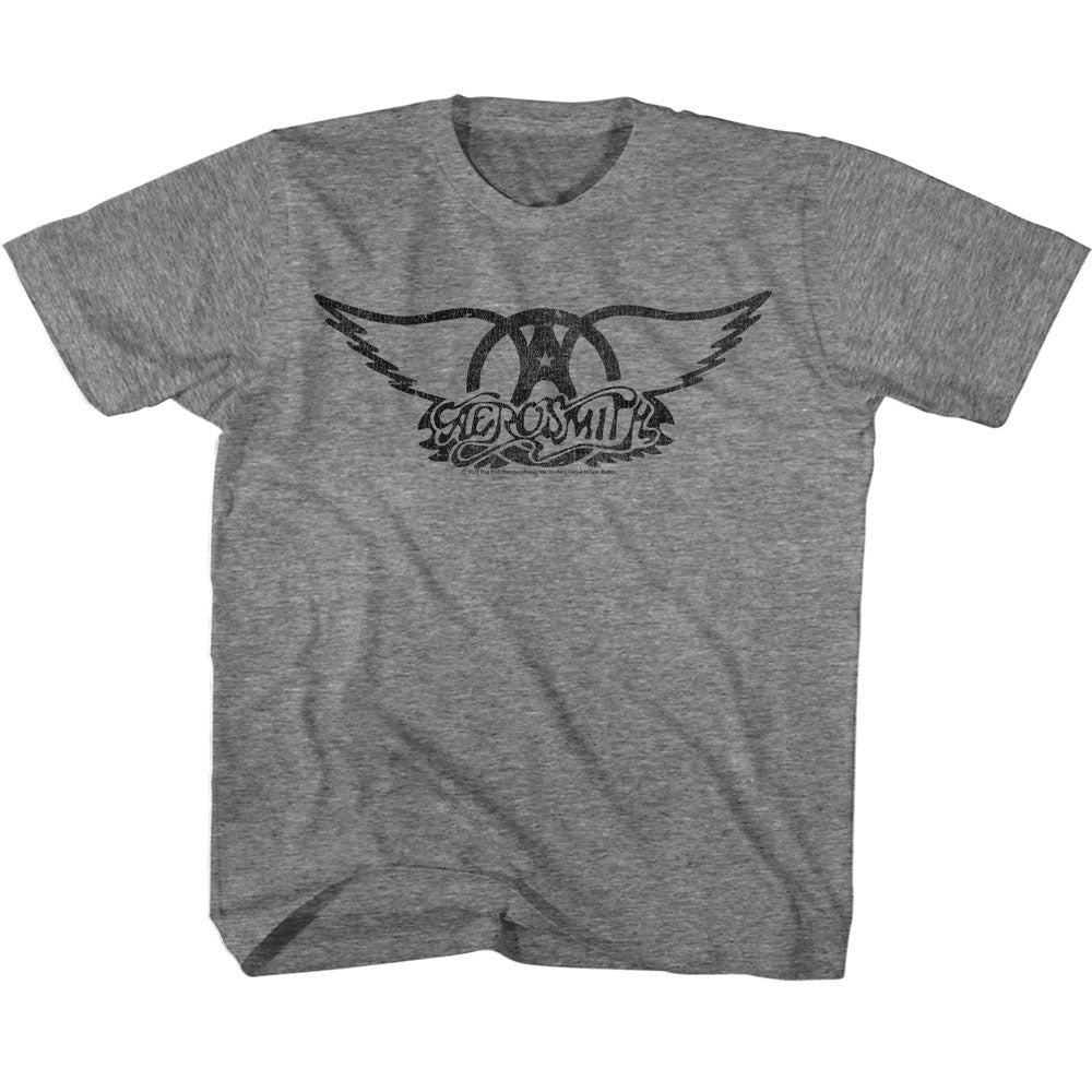 Aerosmith Black Logo Kids Childrens T-shirt Front