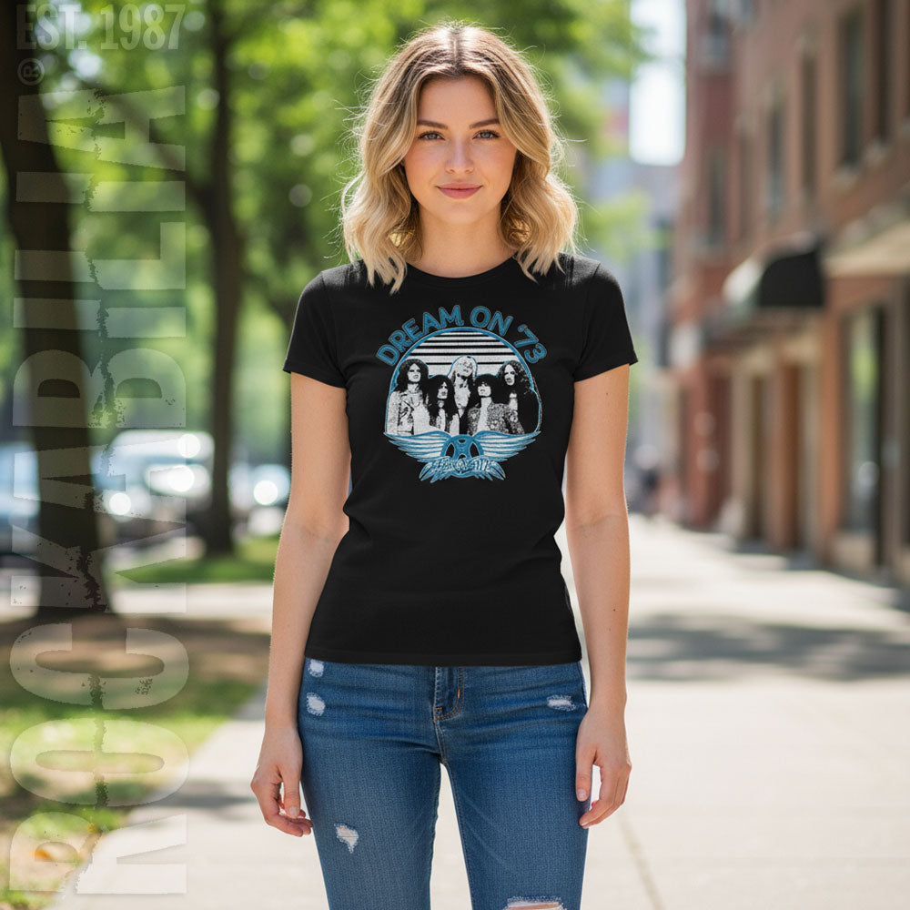 Aerosmith Dream On Blue White Junior Top
