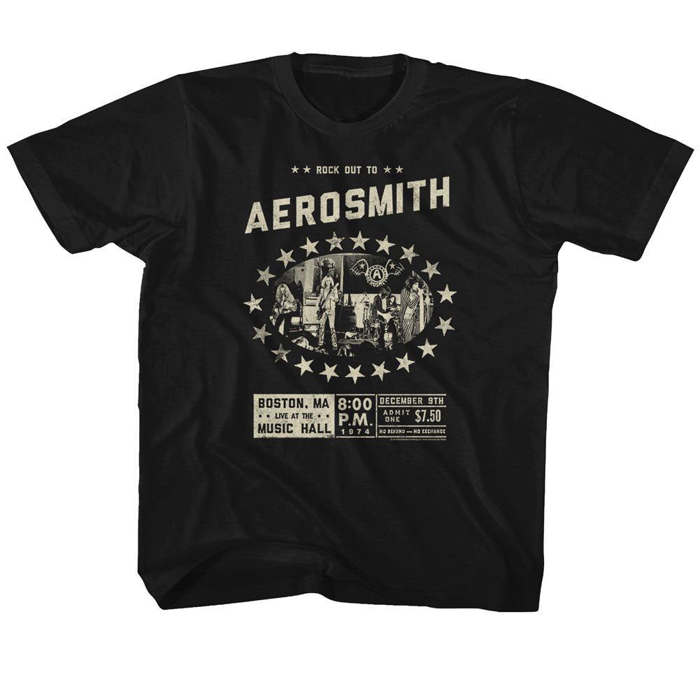 Aerosmith Boston Music Hall Youth T-shirt Front