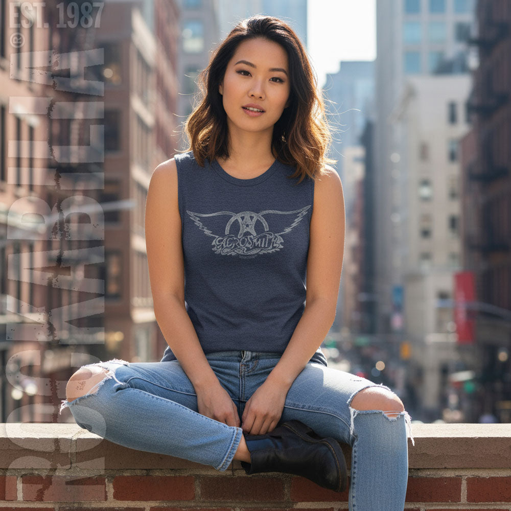 Aerosmith Wings Logo Light Womens Tank Alt 2