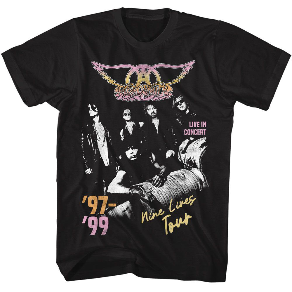 Aerosmith Nine Lives Tour T-shirt Front