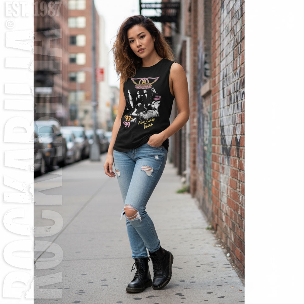 Aerosmith Nine Lives Tour Womens Tank Alt 2