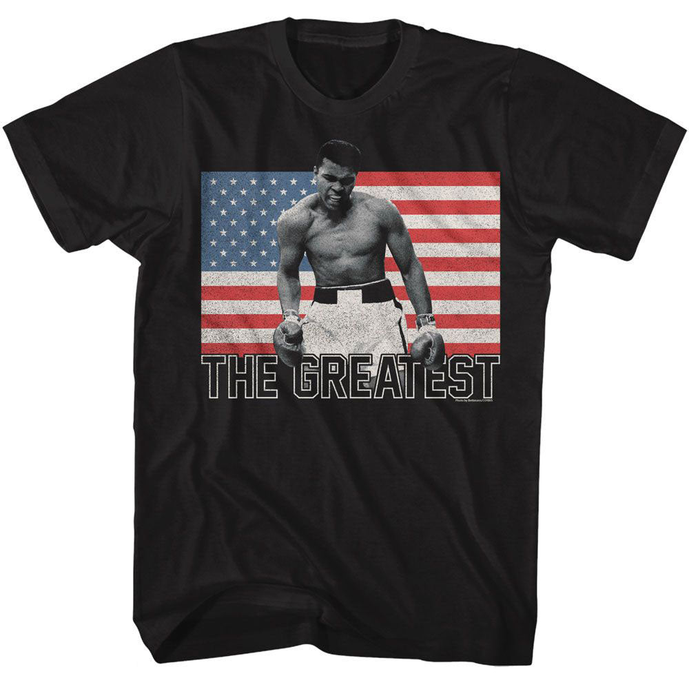 Muhammad Ali Flag The Greatest T-shirt Front