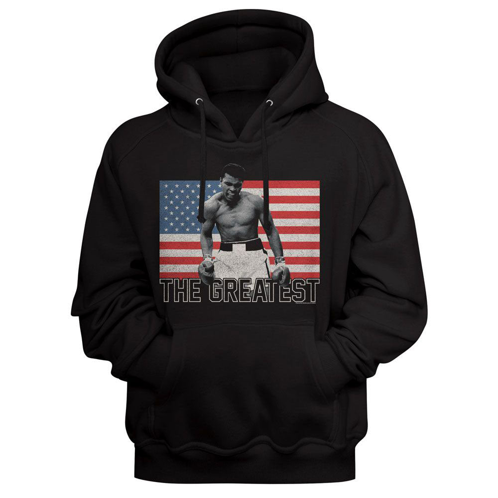 Muhammad Ali Flag The Greatest Hooded Sweatshirt Front