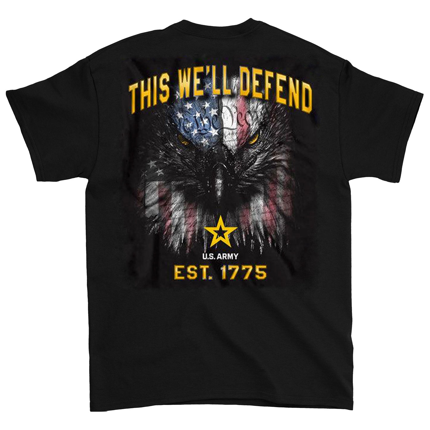 Army Well Defend Front And Back T-shirt Back