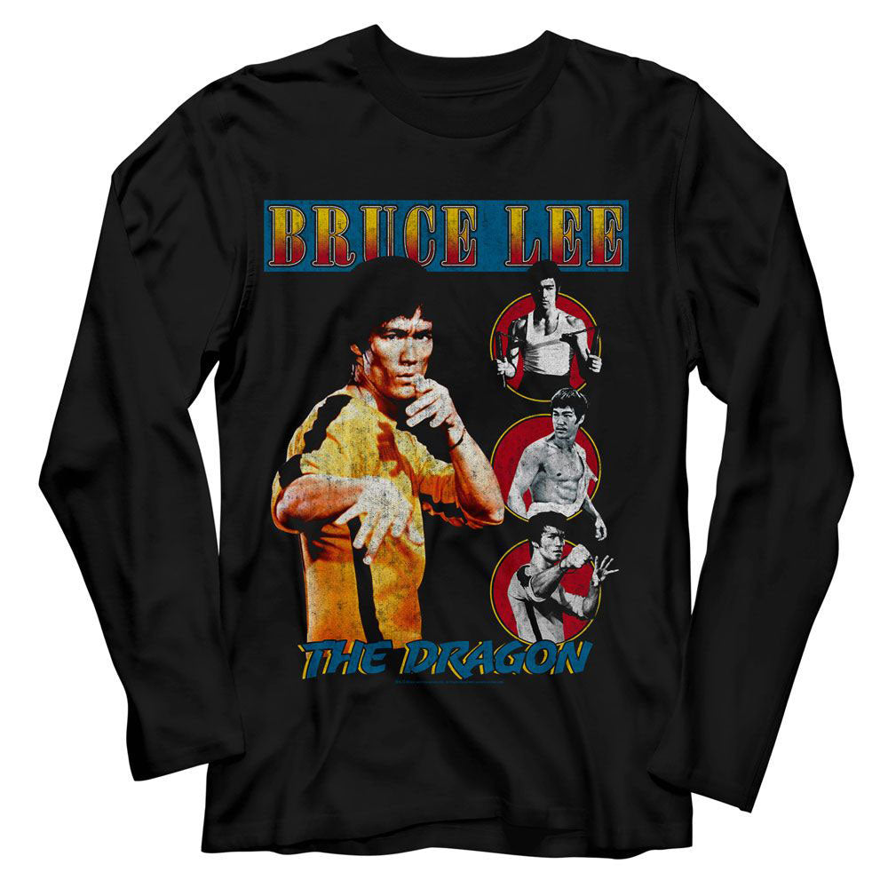 Bruce Lee Comic Cover Style Long Sleeve Front