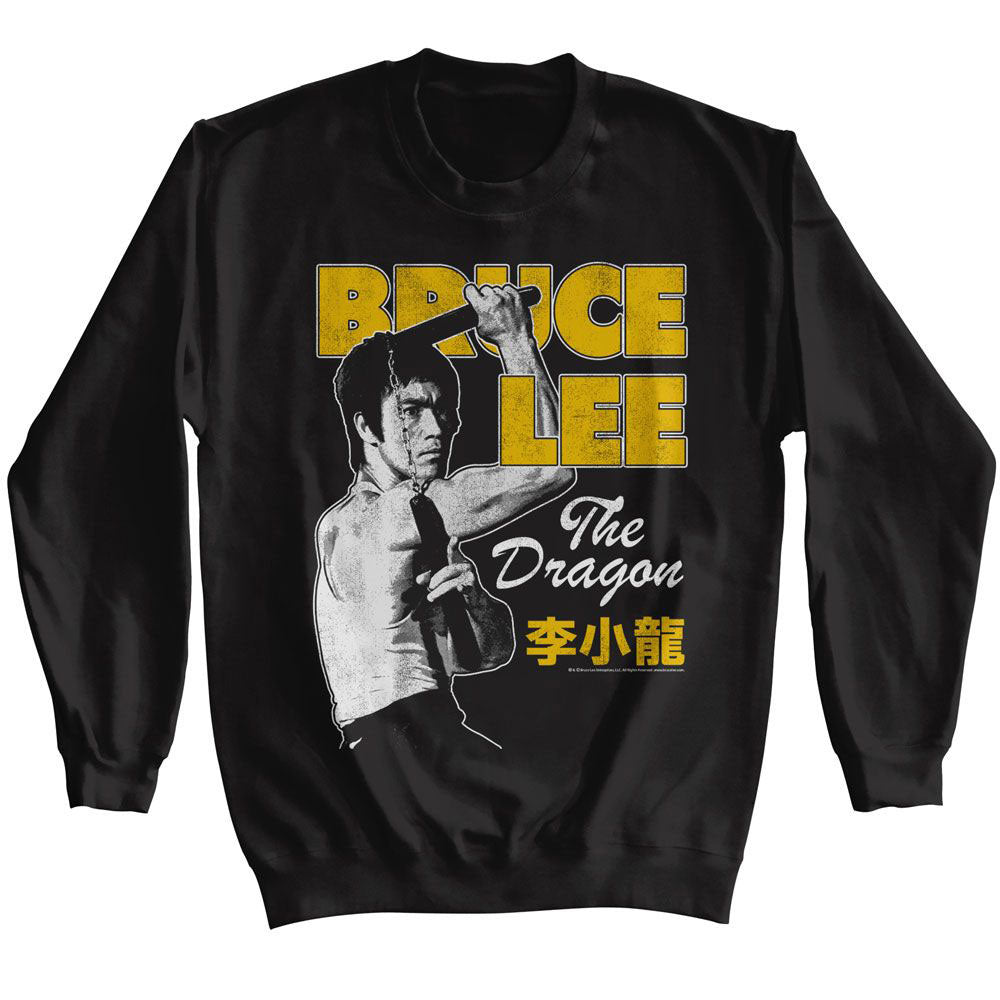 Bruce Lee Nunchuck Pose Sweatshirt Front