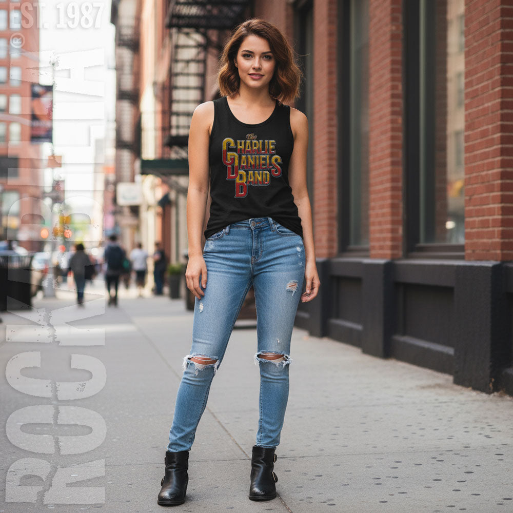 Charlie Daniels Band Cdb Vintage Style Logo Womens Tank Alt 2