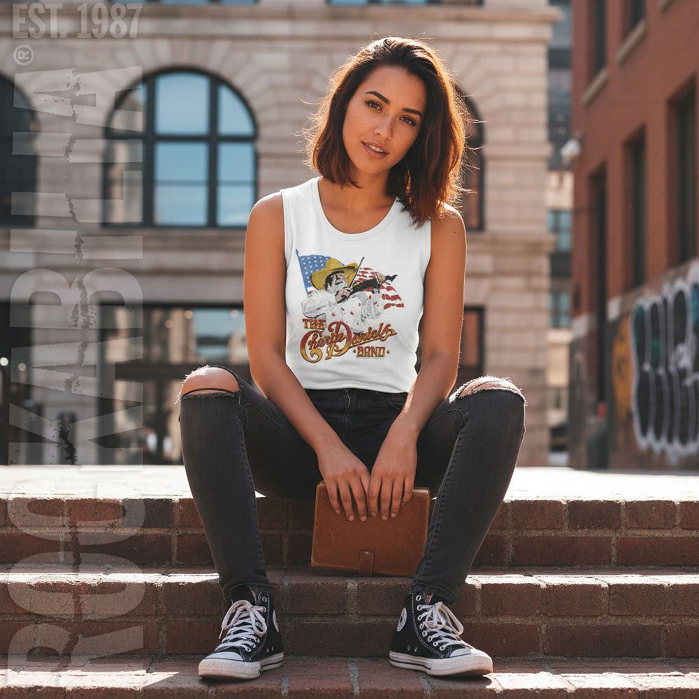 Charlie Daniels Band Cdb And The Flag Womens Tank Alt 2