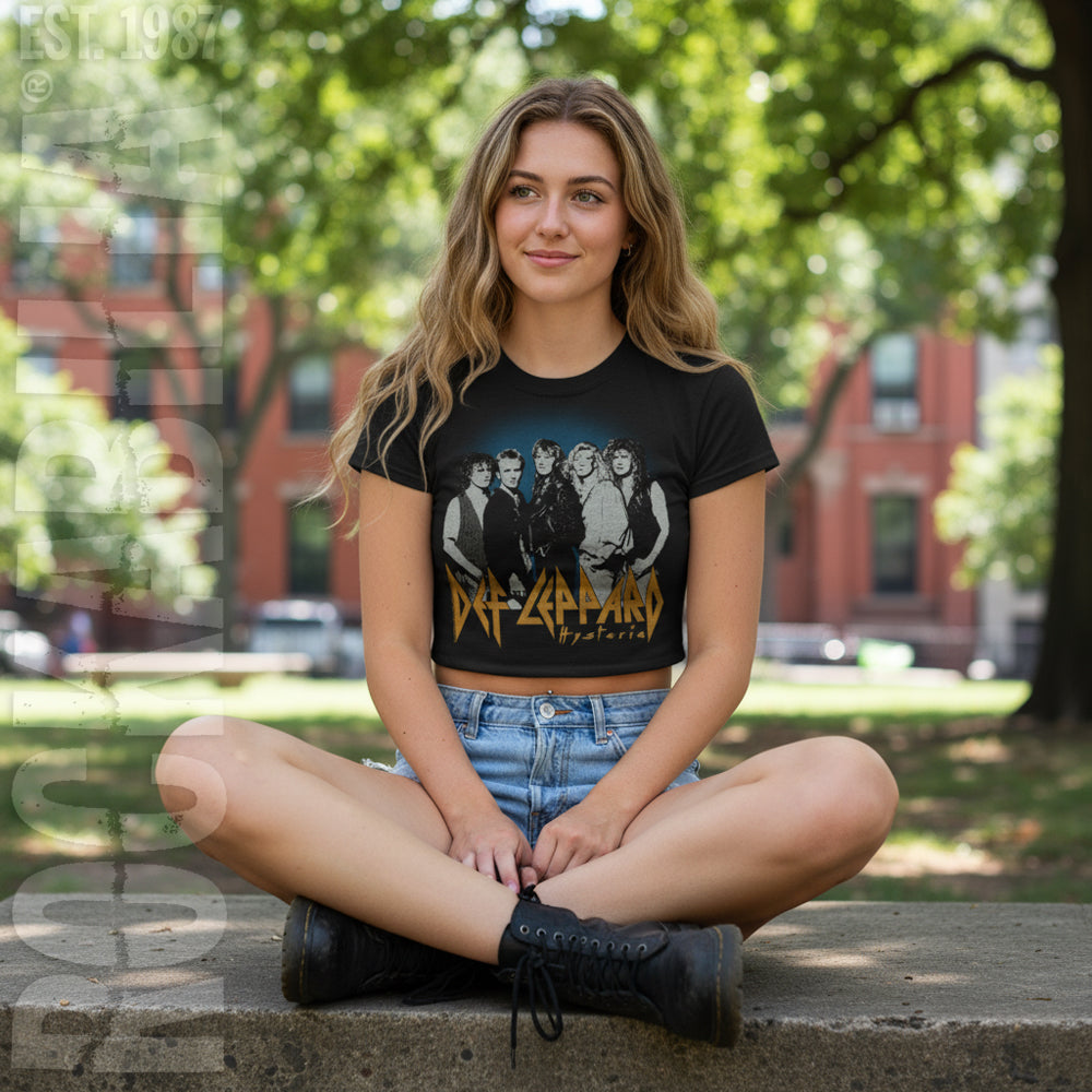 Def Leppard Blue Fade Background Junior Top