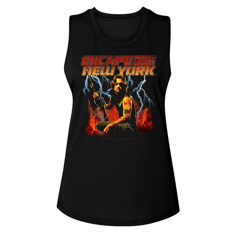 Escape From New York Flames And Lightning Womens Tank Front
