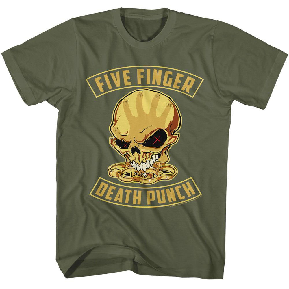 Five Finger Death Punch Skull And Knuckles T-shirt Front