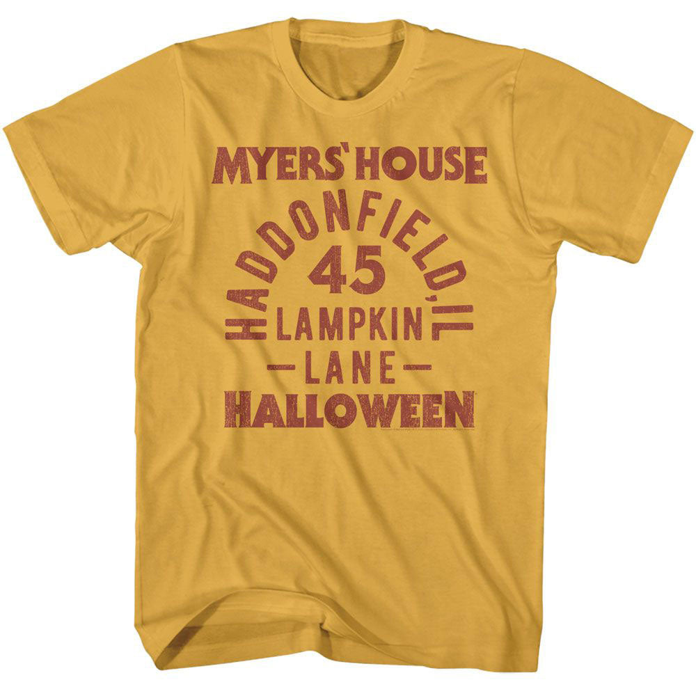Halloween Myers House Text T-shirt Front