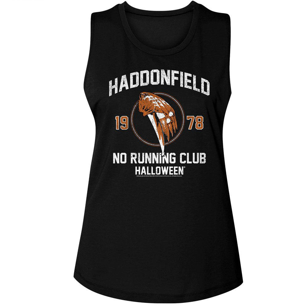 Halloween No Running Club Womens Tank Front