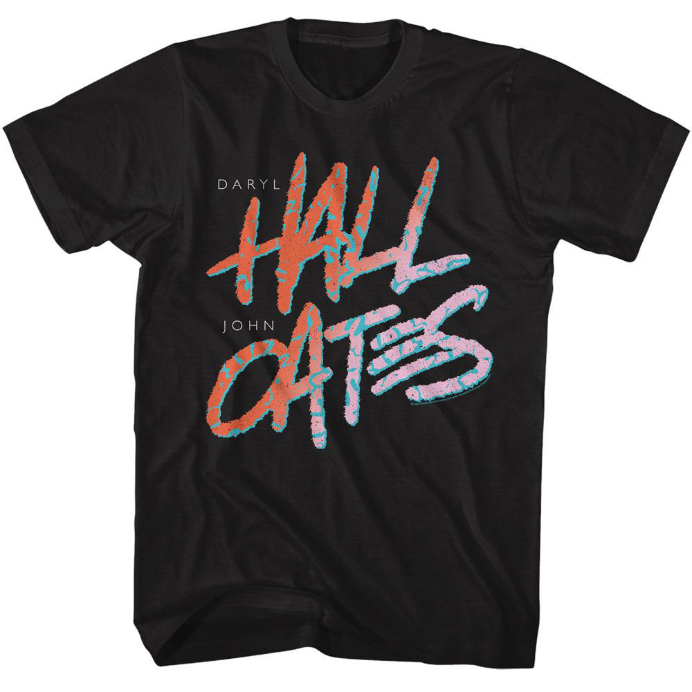 Hall And Oates 80s Text T-shirt Front
