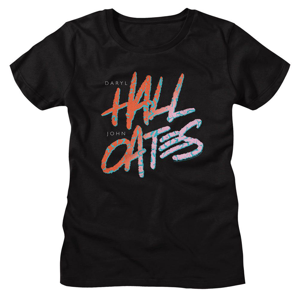 Hall And Oates 80s Text Junior Top Front