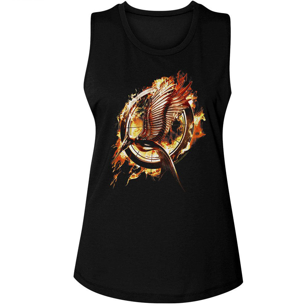 Hunger Games Catching Fire Mockingjay Womens Tank Front