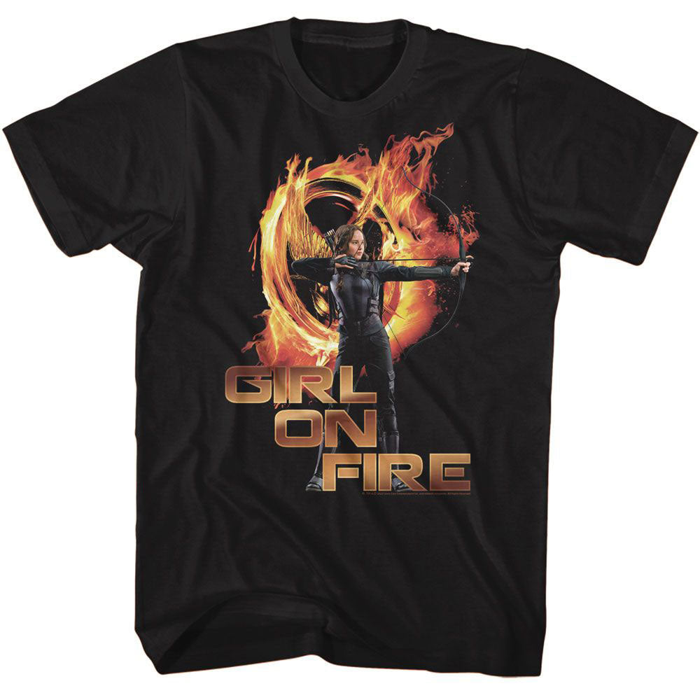 Hunger Games Girl On Fire T-shirt Front