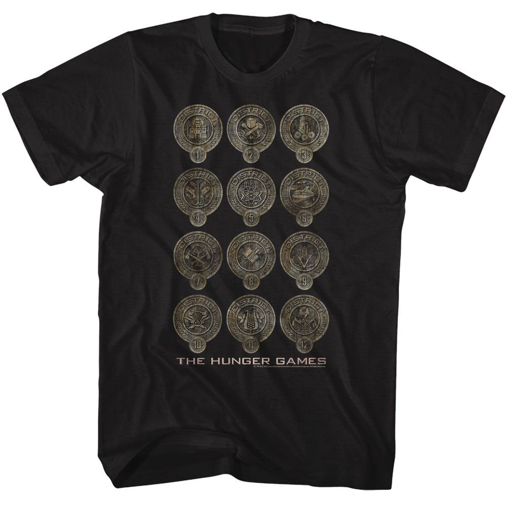 Hunger Games District Badges T-shirt Front