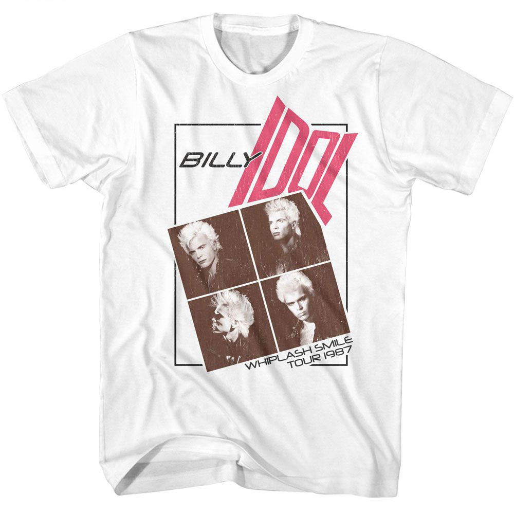 Billy Idol Four Photo Warped Text T-shirt Front