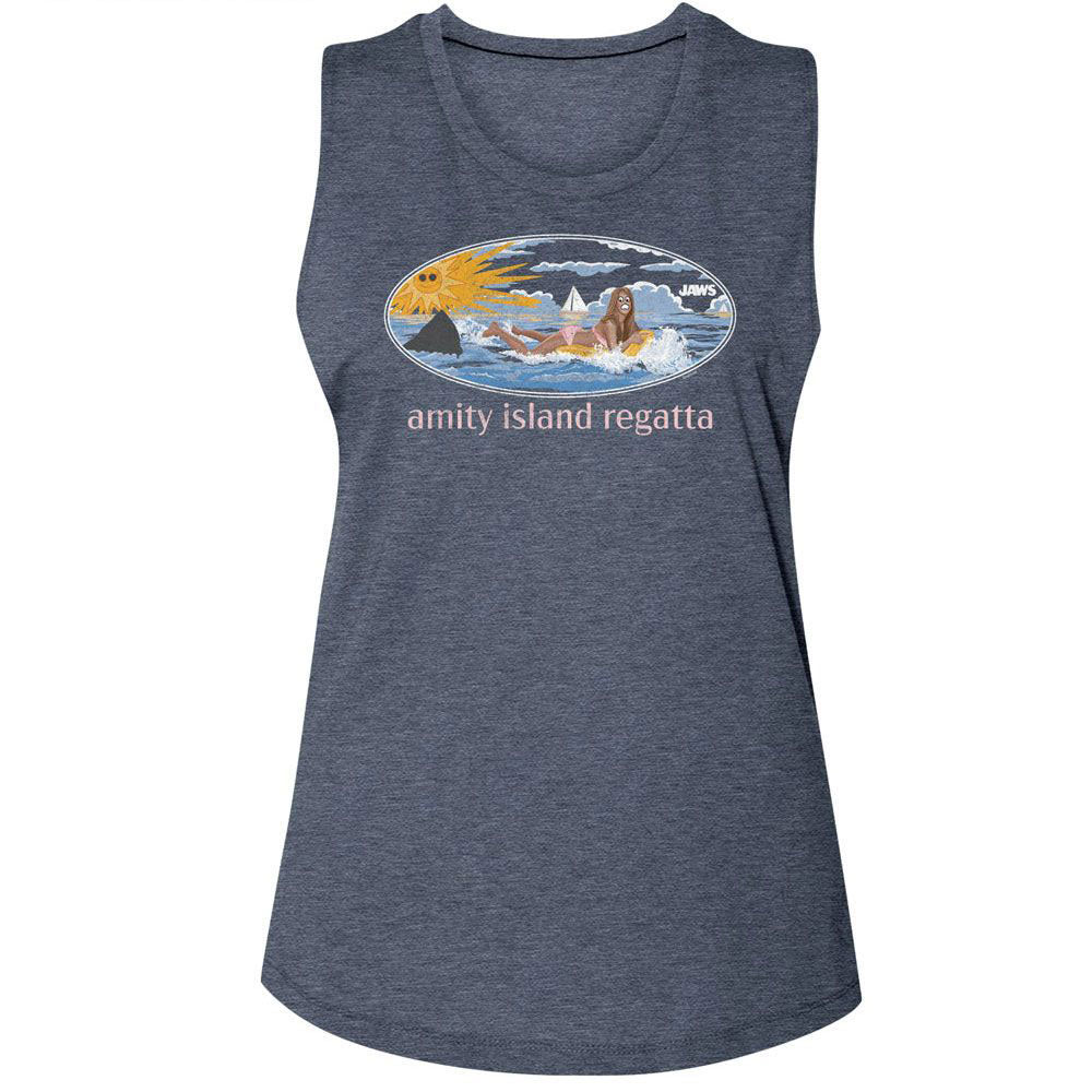 Jaws Girl On Float Womens Tank Front