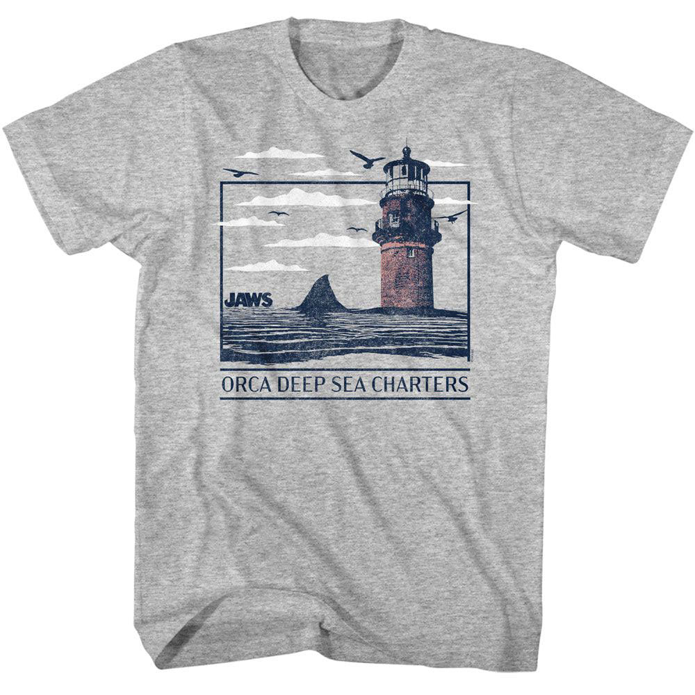 Jaws Orca Deep Sea Charters T-shirt Front