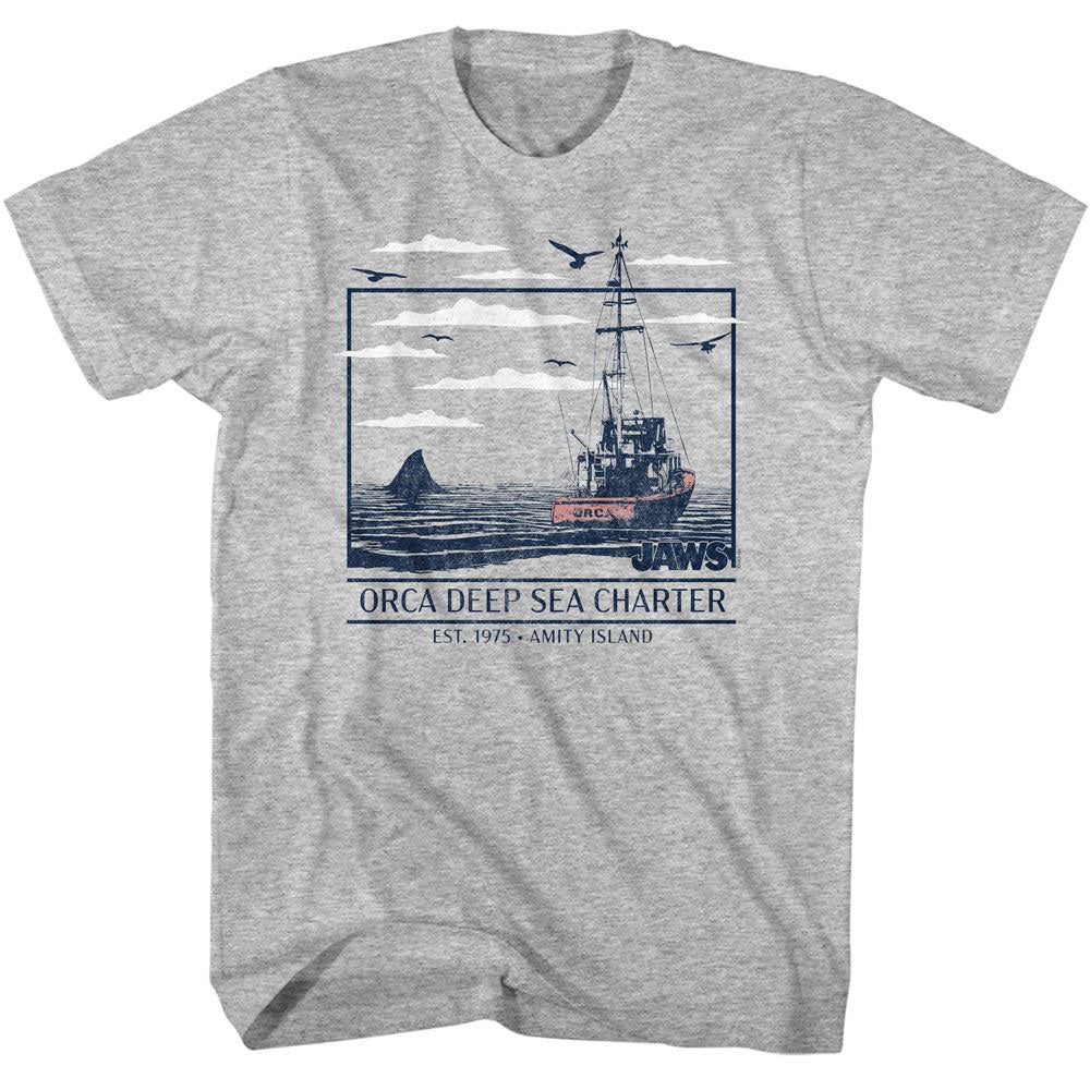 Jaws Orca Deep Sea Boat T-shirt Front