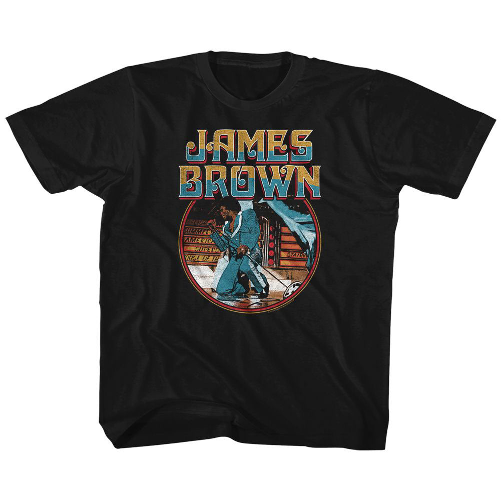 James Brown Kneel Circle Kids Childrens T-shirt Front