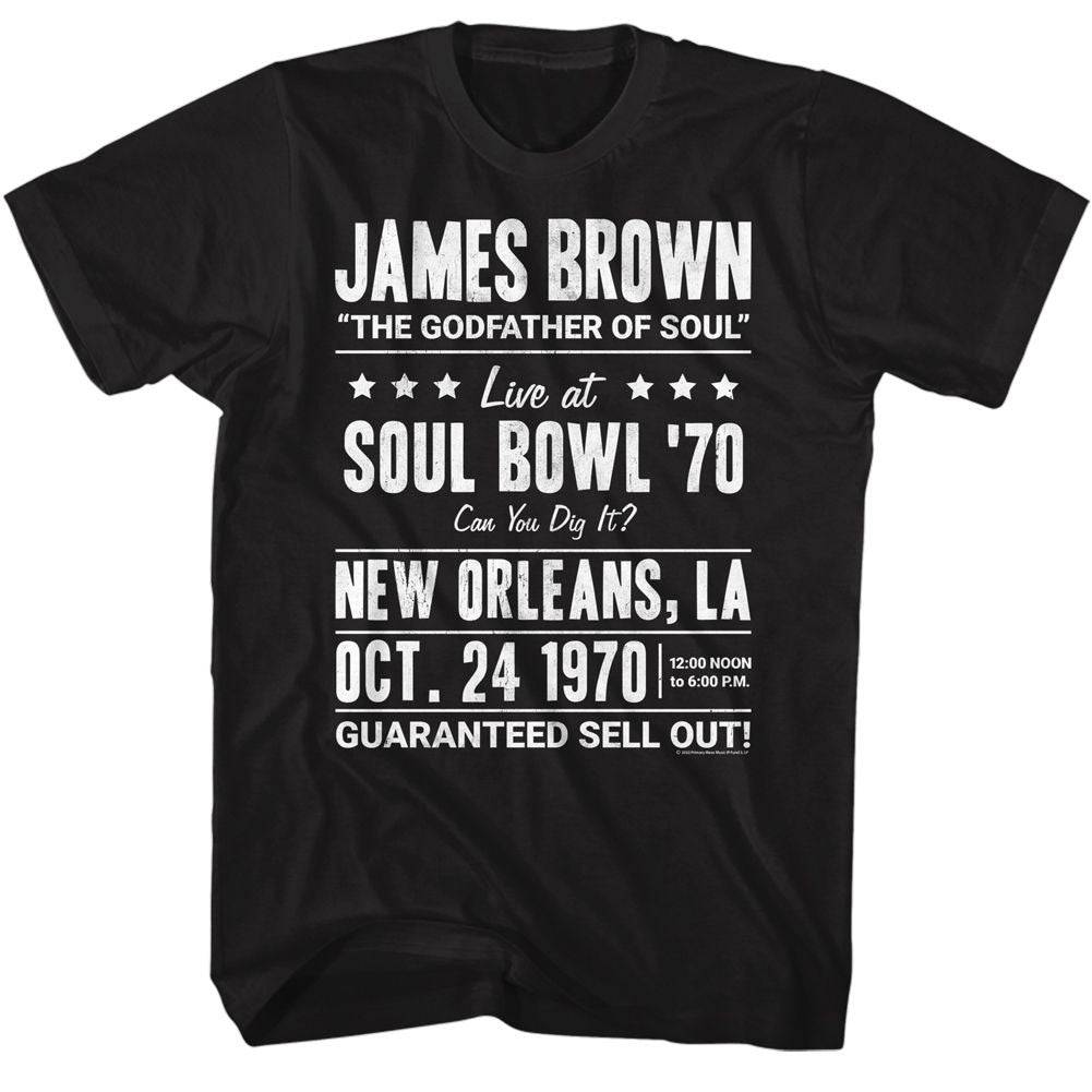 James Brown Soul Bowl 1970 T-shirt Front