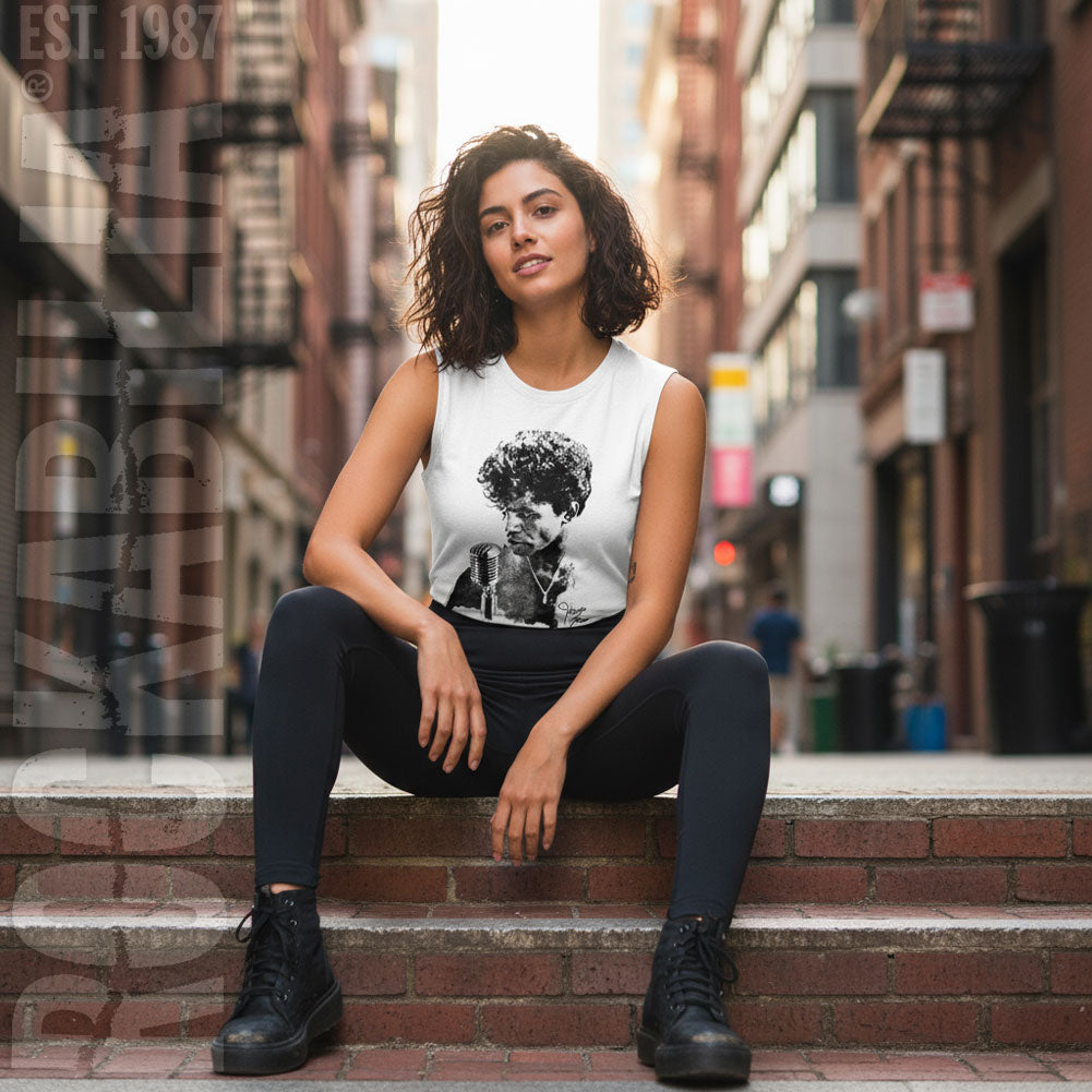 James Brown Jb Microphone Womens Tank Alt 2