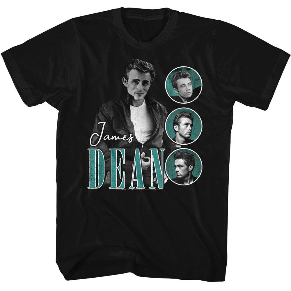James Dean Three Circles Teal T-shirt Front