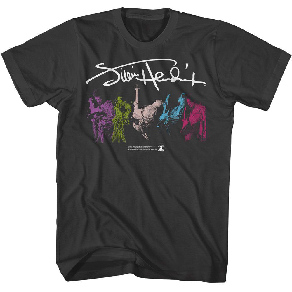 Jimi Hendrix Signature And Multi Photo T-shirt Front