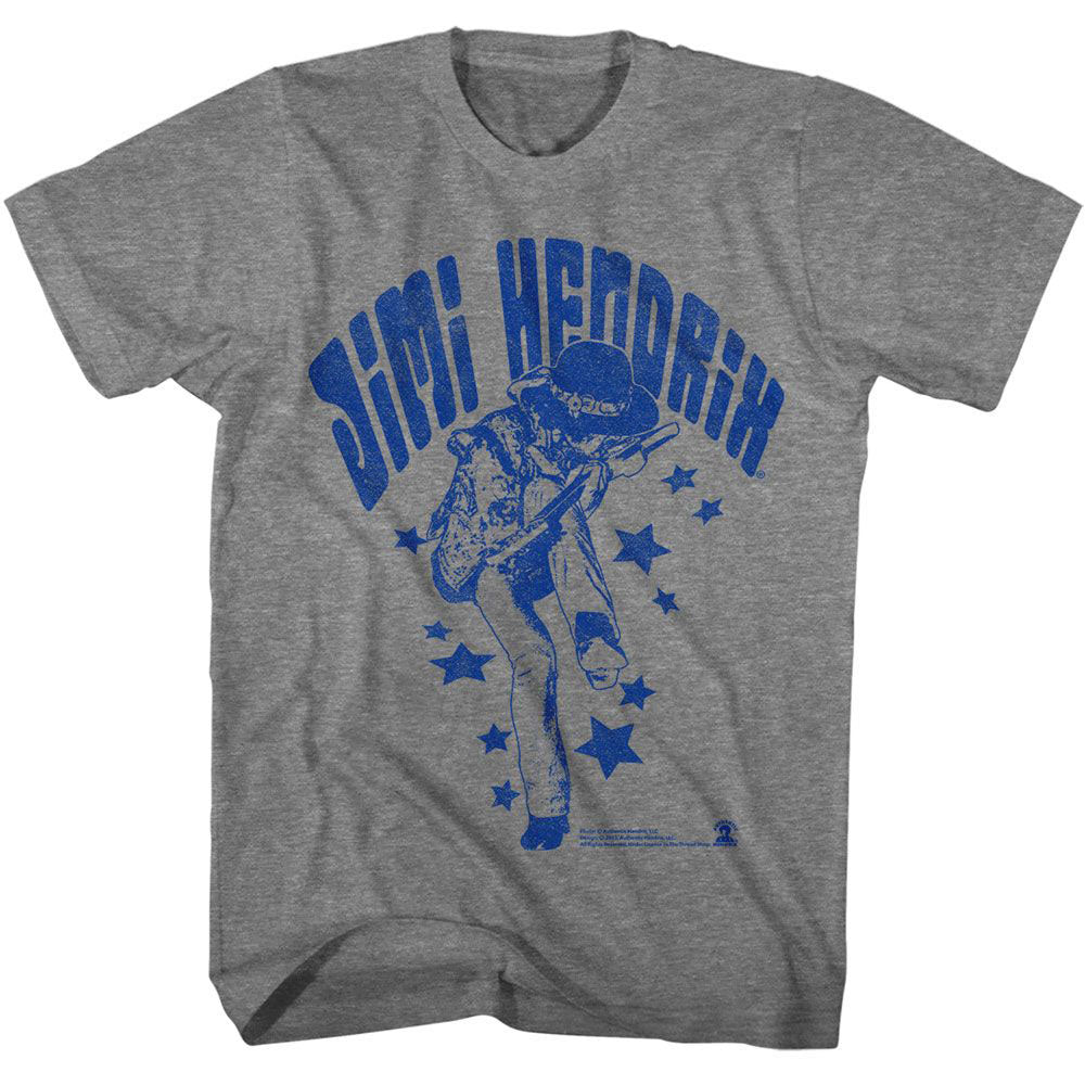 Jimi Hendrix Name And Stars T-shirt Front
