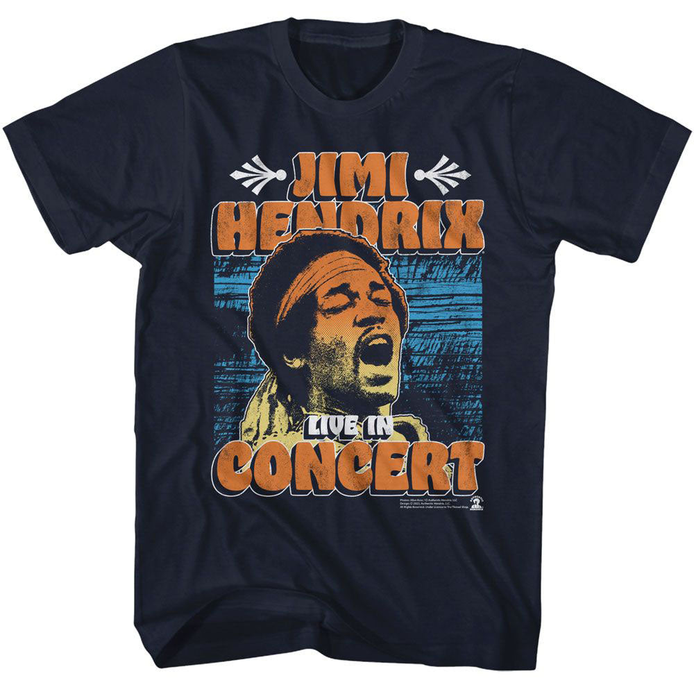 Jimi Hendrix In Concert Poster T-shirt Front