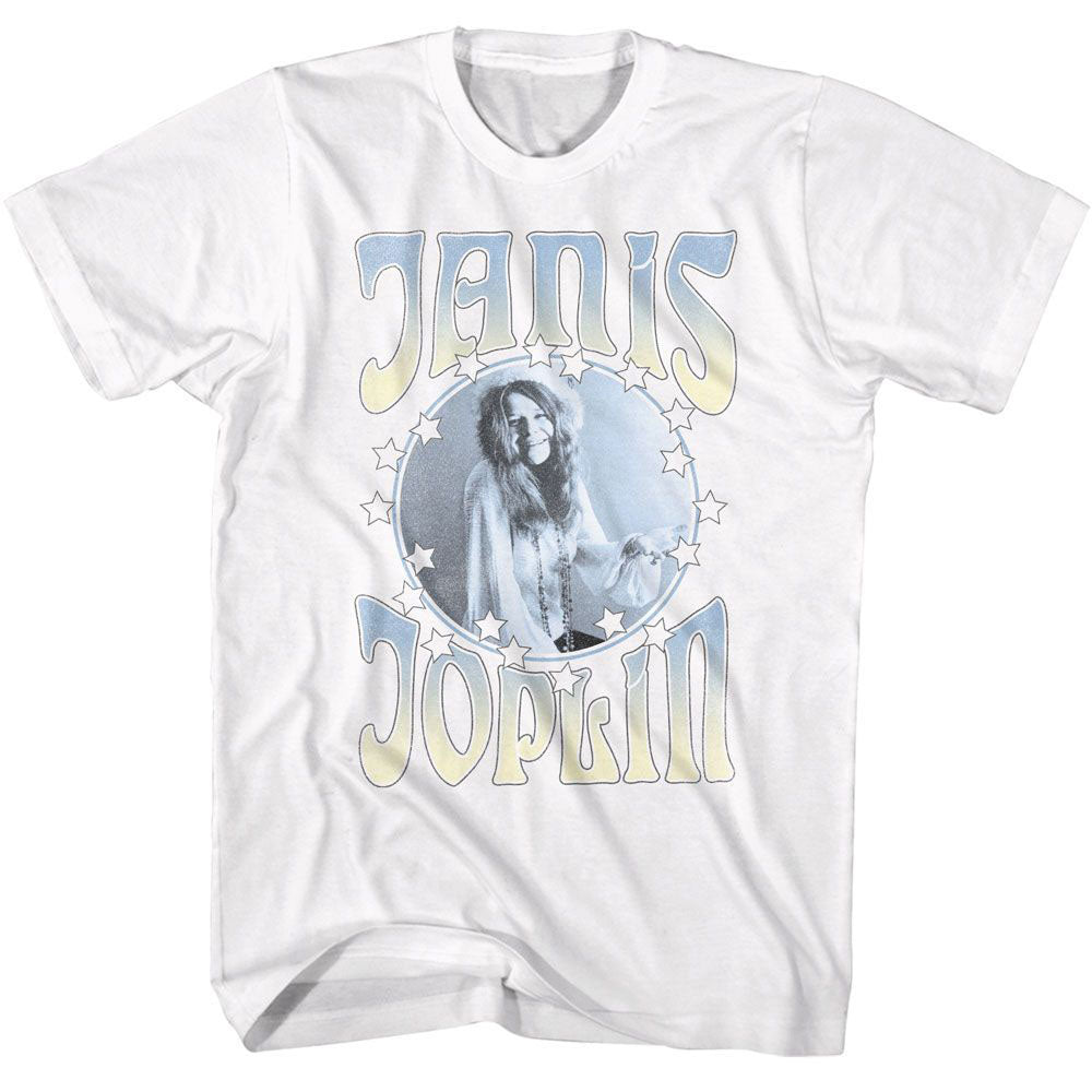 Janis Joplin Circle With Stars T-shirt Front