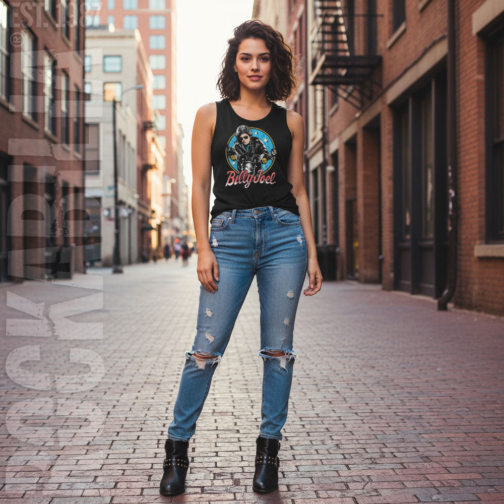 Billy Joel Bikes And Stars Womens Tank Alt 2