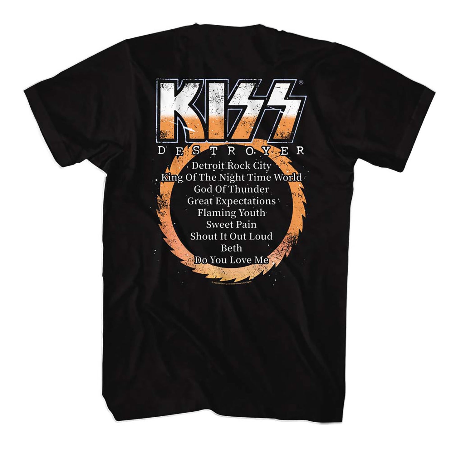KISS Kiss Destroyer Album T-shirt Back