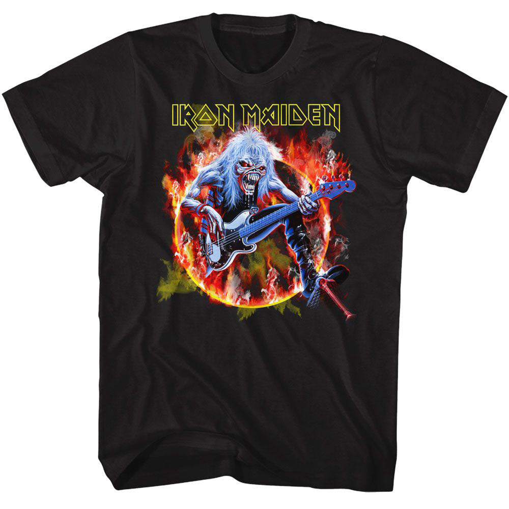 Iron Maiden Flaming Circle T-shirt Front