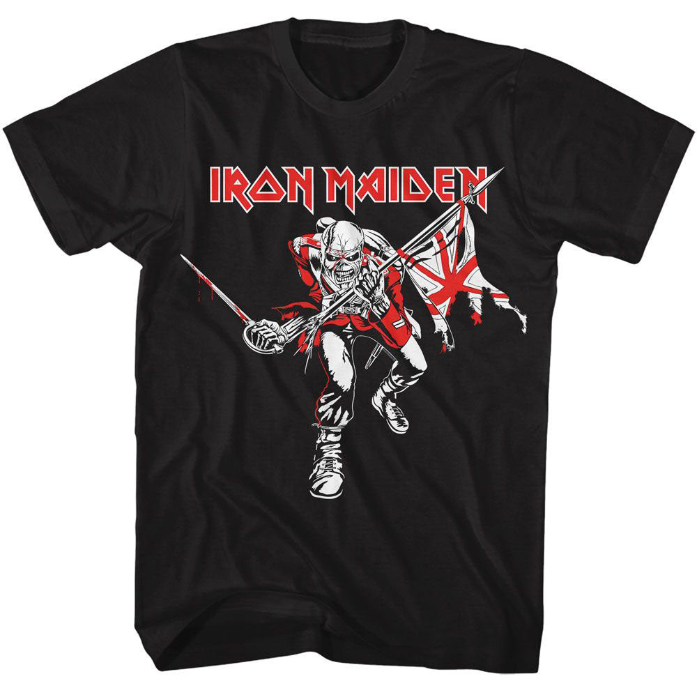 Iron Maiden Red White Trooper T-shirt Front