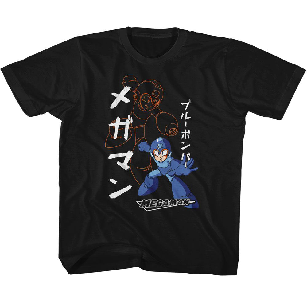 Mega Man Solid And Outline Youth T-shirt Front