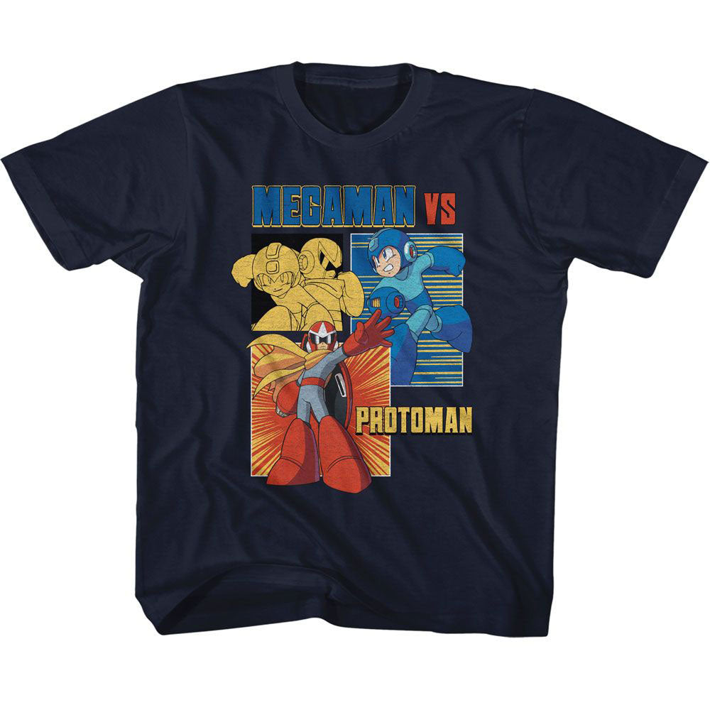 Mega Man Vs Protoman Kids Childrens T-shirt Front