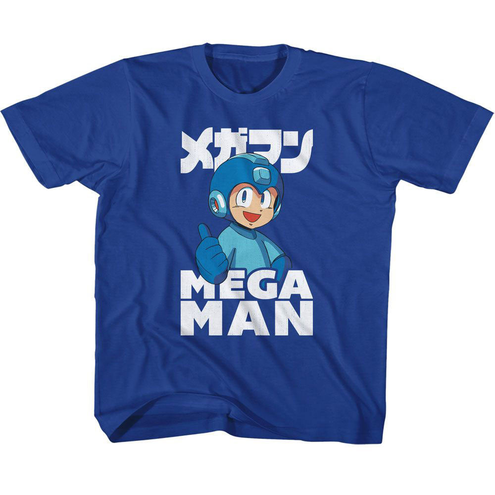 Mega Man Thumbs Up Kids Childrens T-shirt Front